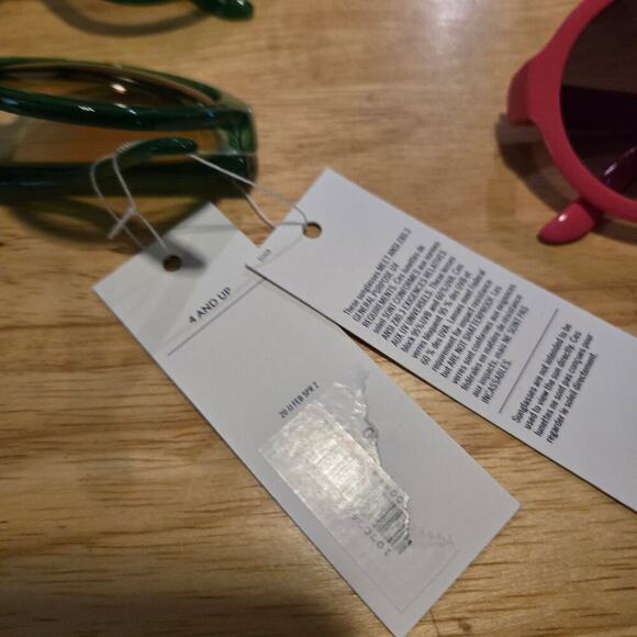 Janie and jack sunglasses kids size 4 and up pink amd green - Picture 3 of 5